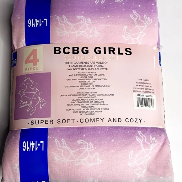 BCBG Girls Youth 4-piece Lounge Set Size Youth 14/16, Brand New In Package - Picture 6 of 7